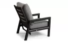 Fotel ogrodowy wypoczynkowy grafitowy aluminiowy z płynie pochylanym oparciem Sevilla