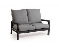 2-osobowa sofa ogrodowa aluminiowa grafitowa z wysokim oparciem Sevilla