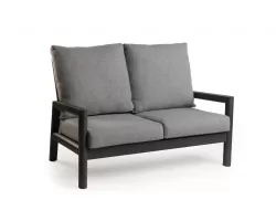 2-osobowa sofa ogrodowa aluminiowa grafitowa z wysokim oparciem Sevilla