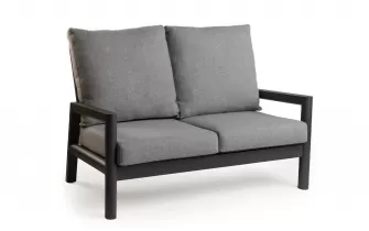 2-osobowa sofa ogrodowa aluminiowa grafitowa z wysokim oparciem Sevilla