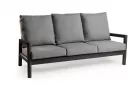 Wysoka sofa ogrodowa aluminiowa trzyosobowa ciemnoszara Sevilla