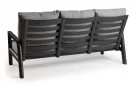 Wysoka sofa ogrodowa aluminiowa trzyosobowa ciemnoszara Sevilla