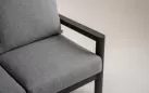 Wysoka sofa ogrodowa aluminiowa trzyosobowa ciemnoszara Sevilla
