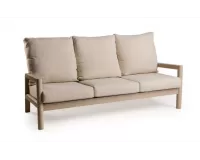 Wysoka sofa ogrodowa aluminiowa trzyosobowa beżowa Sevilla