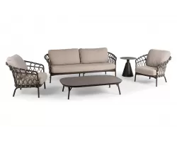 Luksusowy nowoczesny komplet wypoczynkowy z sofą 3os na taras MORETTI 