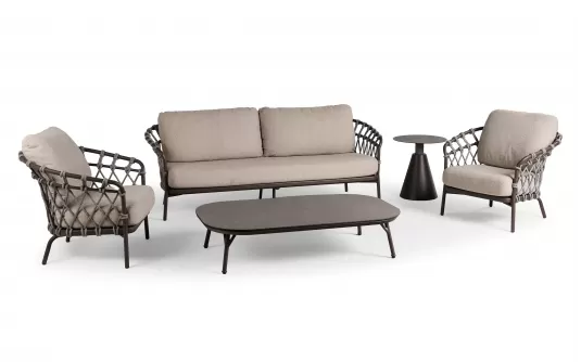 Luksusowy nowoczesny komplet wypoczynkowy z sofą 3os na taras MORETTI 