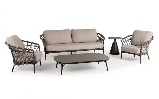 Luksusowy nowoczesny komplet wypoczynkowy z sofą 3os na taras MORETTI 