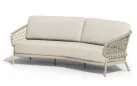 Jasnobeżowa szeroka sofa ogrodowa aluminiowa juno