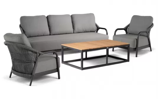 Wygodny komplet aluminiowy ogrodowy z poduszkami antracytowe fiona Wygodny komplet aluminiowy ogrodowy z poduszkami antracytowe fiona