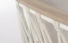Sofa ogrodowa 3-osobowa aluminiowa biała z podłokietnikami tikk i liną rope fenix