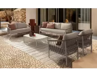 Nowoczesny zestaw ogrodowy wypoczynkowy grafitowy z elementami tych inną polipropylenową fenix