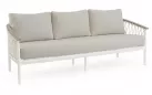 Sofa ogrodowa 3-osobowa aluminiowa biała z podłokietnikami tikk i liną rope fenix