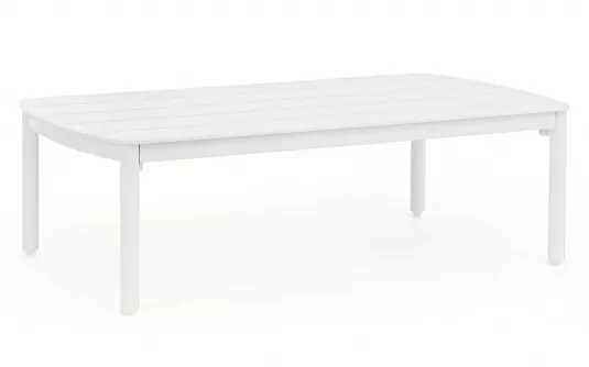 Biały aluminiowy stolik kawowy ogrodowy na 4 nogach Fenix bizzotto