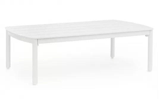 Biały aluminiowy stolik kawowy ogrodowy na 4 nogach Fenix bizzotto