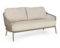 Nowoczesna sofa ogrodowa 2,5 osobowa z grubymi poduszkami olefin corbetta bizzotto beżowa
