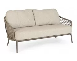 Nowoczesna sofa ogrodowa 2,5 osobowa z grubymi poduszkami olefin corbetta bizzotto beżowa