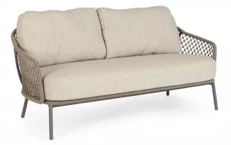 Nowoczesna sofa ogrodowa 2,5 osobowa z grubymi poduszkami olefin corbetta bizzotto beżowa