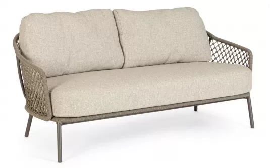 Nowoczesna sofa ogrodowa 2,5 osobowa z grubymi poduszkami olefin corbetta bizzotto beżowa Nowoczesna sofa ogrodowa 2,5 osobowa z grubymi poduszkami olefin corbetta bizzotto beżowa