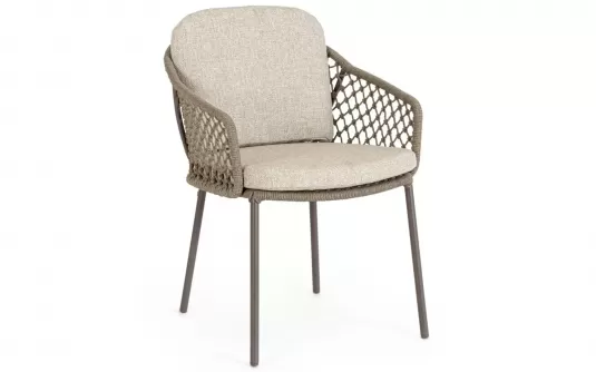 I przemysłowe krzesło stołowe ogrodowe z poduszkami na siedzisku i oparciu corbetta bizzotto