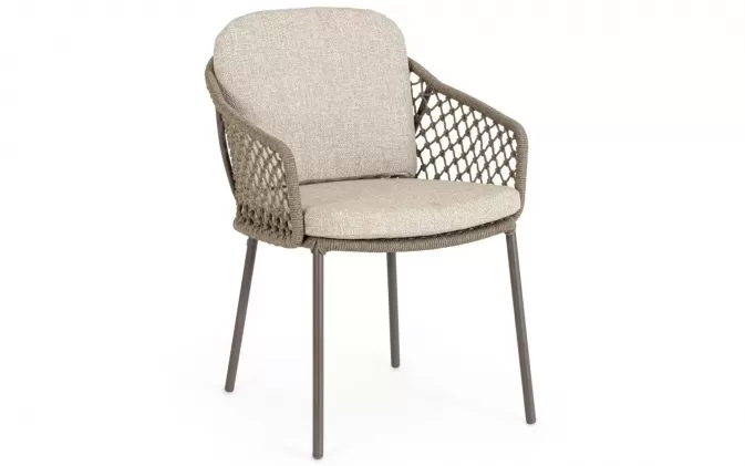 I przemysłowe krzesło stołowe ogrodowe z poduszkami na siedzisku i oparciu corbetta bizzotto