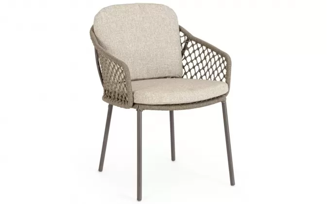 I przemysłowe krzesło stołowe ogrodowe z poduszkami na siedzisku i oparciu corbetta bizzotto