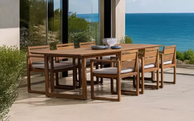 Zestaw stołowy ogrodowy z 6 krzesłami i dużym stołem 240 cm Adrian bizzotto