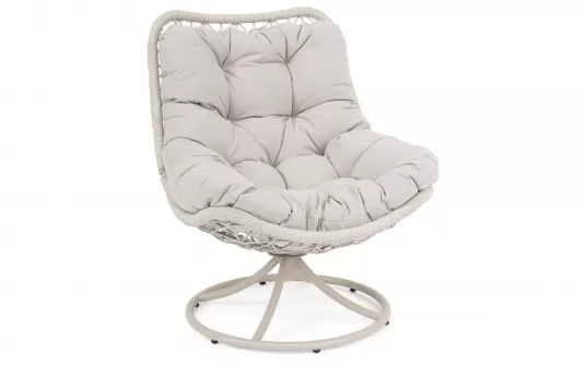 Obrotowy fotel ogrodowy wypoczynkowe z miękką poduszką publikowaną azores bizzotto podstawa jasnobeżowy Obrotowy fotel ogrodowy wypoczynkowe z miękką poduszką publikowaną azores bizzotto podstawa jasnobeżowy