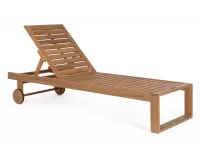 Leszek ogrodowy na kółkach z regulowanym oparciem z drewna akacji danubio bizzotto