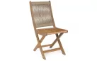 Krzesło składania ogrodowe z drewna akacji oparcie plecionka lina beżowa danubio bizzotto