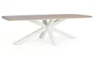 Duży stół ogrodowy aluminiowy nogi białokremowe z blatem z efektem drewna zelmar 260 x 118 cm bizzotto