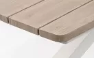 Duży stół ogrodowy aluminiowy nogi białokremowe z blatem z efektem drewna zelmar 260 x 118 cm bizzotto