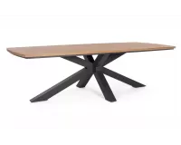 Duży stół ogrodowy aluminiowy nogi antracyt z blatem z efektem drewna zelmar 260 x 118 cm bizzotto