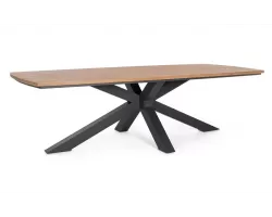 Duży stół ogrodowy aluminiowy nogi antracyt z blatem z efektem drewna zelmar 260 x 118 cm bizzotto