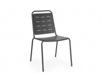 Antracytowe krzesło ogrodowe sztaplowania stalowe yara bizzotto