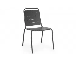 Antracytowe krzesło ogrodowe sztaplowania stalowe yara bizzotto