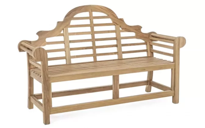 Ławka ogrodowa w stylu klasycznym z drewna teak VERADERO