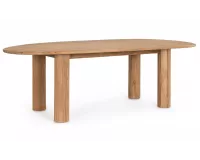 100 ogrodowy premium tik z blatem w kształcie nieregularnego owalu titus 220 x 110 cm bizzotto