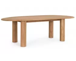 100 ogrodowy premium tik z blatem w kształcie nieregularnego owalu titus 220 x 110 cm bizzotto