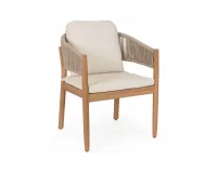 Krzesło ogrodowe za kacji z poduszkami siedzisku i oparciu i liną polipropylenową Thiago bizzotto