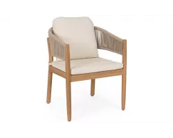 Krzesło ogrodowe za kacji z poduszkami siedzisku i oparciu i liną polipropylenową Thiago bizzotto