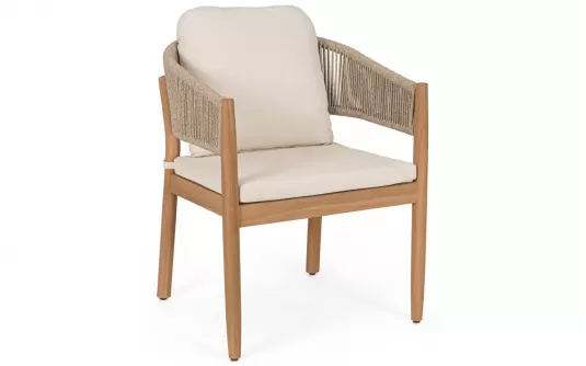 Krzesło ogrodowe za kacji z poduszkami siedzisku i oparciu i liną polipropylenową Thiago bizzotto