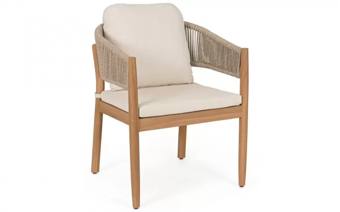 Krzesło ogrodowe za kacji z poduszkami siedzisku i oparciu i liną polipropylenową Thiago bizzotto