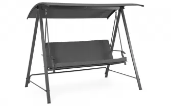 Trzyosobowa Huśtawka ogrodowa w kolorze grafitowym staszkiem teseo