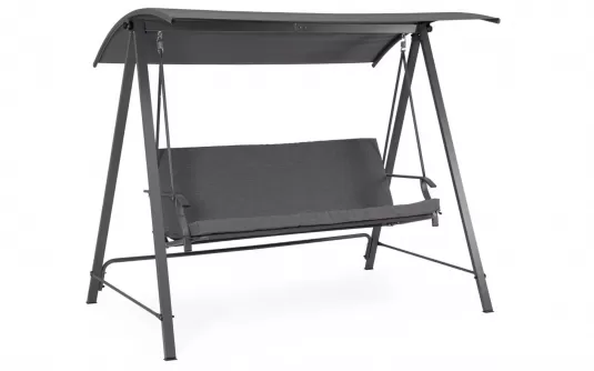 Trzyosobowa Huśtawka ogrodowa w kolorze grafitowym staszkiem teseo