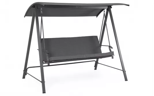 Trzyosobowa Huśtawka ogrodowa w kolorze grafitowym staszkiem teseo
