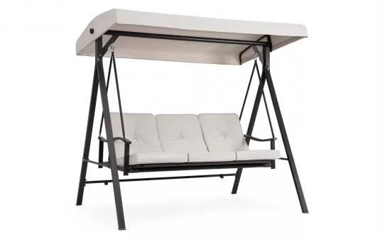 Trzyosobowa Huśtawka ogrodowa z daszkiem z siedziskiem rozkładanym do łóżka taurus bizzotto Trzyosobowa Huśtawka ogrodowa z daszkiem z siedziskiem rozkładanym do łóżka taurus bizzotto