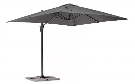Ogrodowy parasol z nogą boczną 3 x 3 m antracyt poszycie antracyt Porto bizzotto Ogrodowy parasol z nogą boczną 3 x 3 m antracyt poszycie antracyt Porto bizzotto