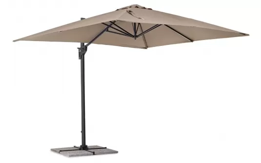 Ogrodowy parasol z nogą boczną 3 x 3 m antracyt poszycie taupe Porto bizzotto Ogrodowy parasol z nogą boczną 3 x 3 m antracyt poszycie taupe Porto bizzotto