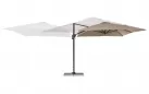 Obrotowy parasol ogrodowy z nogą boczną 3 x 4 m noga antracyt poszycie taupe Porto bizzotto 