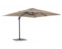 Obrotowy parasol ogrodowy z nogą boczną 3 x 4 m noga antracyt poszycie taupe Porto bizzotto 